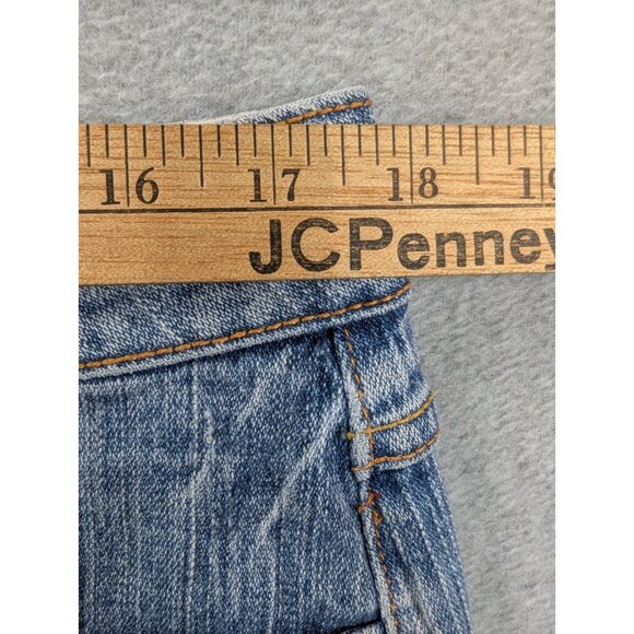 Zana Di Jeans Skirt Size 16 Blue Whiskers Flap Pockets Mini Pencile - Picture 5 of 13